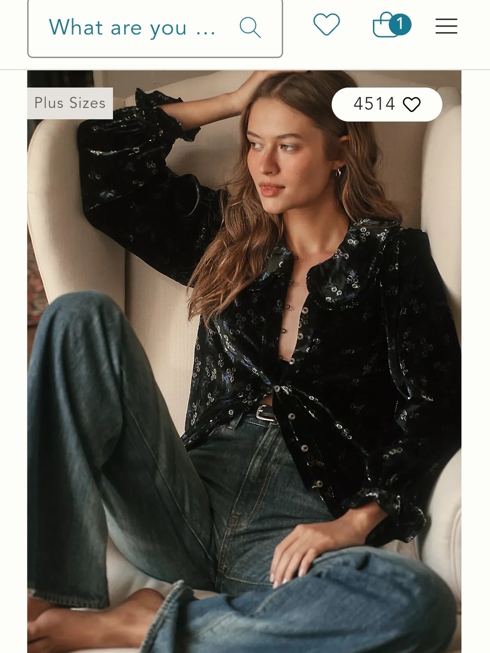 Keira Collared Button-Front Blouse by Pilcro: Long-Sleeve Velvet Edition